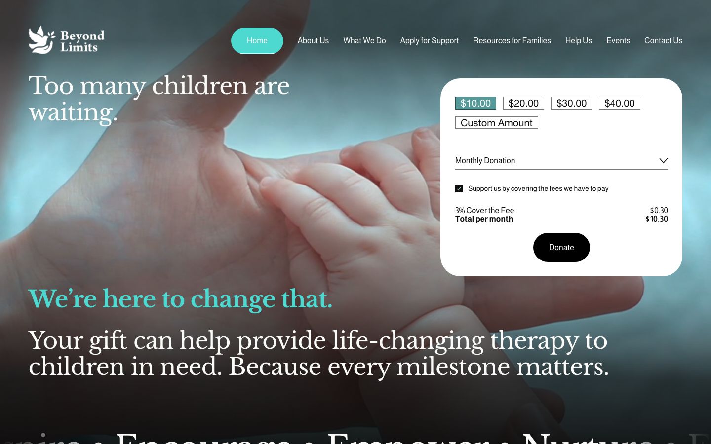 Beyond Limits Children's Foundation donation journey