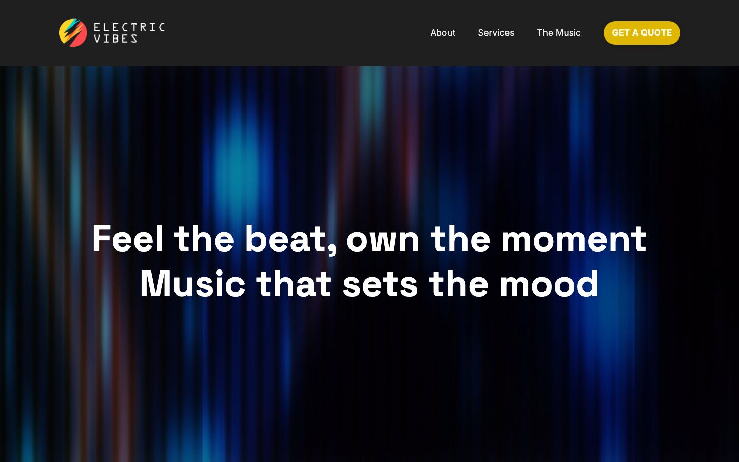 Electric Vibes ecommerce experience